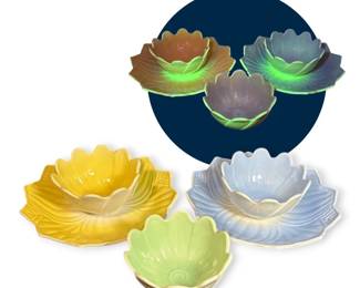 Uranium Glazed Lotus Bowls