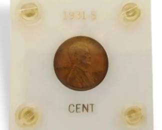 1931S Lincoln Wheat Penny in Protective Case