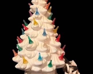 Vintage Holland White Ceramic Christmas Tree w Base