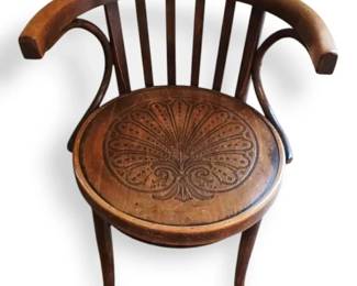 Round ThonetStyle Bentwood Accent Chair