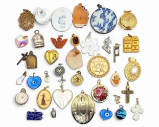 Gold SilverToned Pendants Lockets