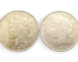1923 1925 Liberty Peace Silver Dollars