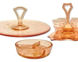 Pink Depression Glass Serving Dishes