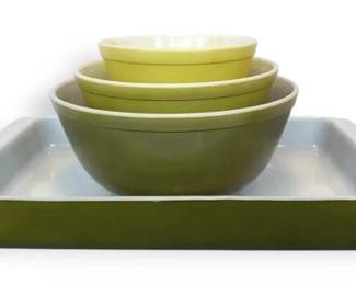 Pyrex Verde Nesting Mixing Bowls Bakeware Pan