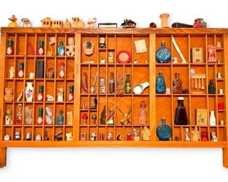 Wooden Printers Tray Shelf w Trinkets