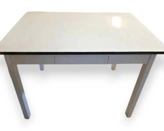Enamel Top Wooden Table With Drawer