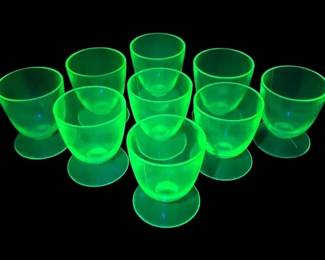 Uranium Stemmed Sherbet Glasses