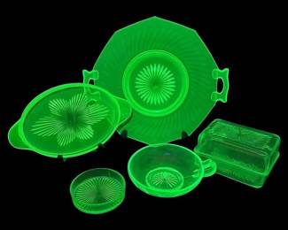 Uranium Glass Serving Trays Refrigerator Dish