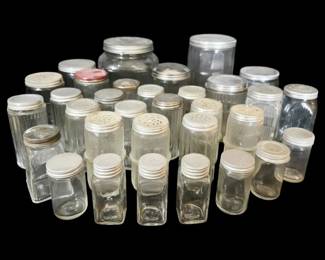 Vintage Clear Glass Spice Jars, Canisters More