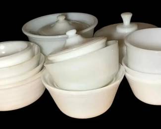 Vintage Milk Glass Mixing Bowls Some with Lids