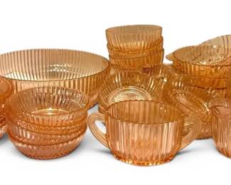 Pink Queen Mary Anchor Hocking Glass Dishes