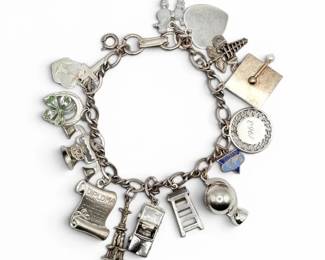 7 Sterling Silver Charm Bracelet 3 42g