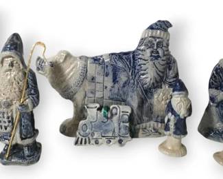 Rowe Pottery Works Salt Glaze Santas More Figurines