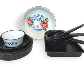 Black White Speckled Enamelware Saucepans More