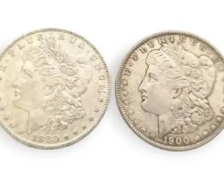 1890 1900 Morgan Silver Dollars