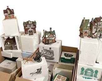 3 Large Boxes FULL of Heritage Village Collections Dickens Village Series More