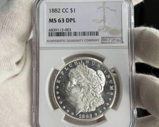 1882-CC Morgan Silver Dollar NGC MS63 DPL – Deep Prooflike Carson City