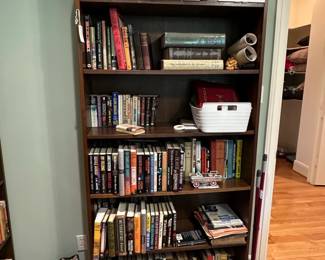 Wooden Bookshelf with Assorted Books