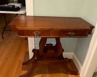 Mahogany Lyre Harp Console Table