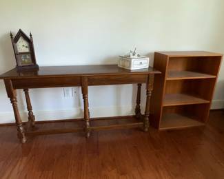 Vintage Oak Console Table Bookcase