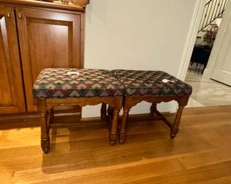 Pair of Vintage Upholstered Footstools