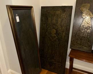 Vintage Embossed Metal Wall Art Lot