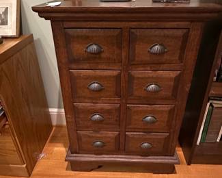 Vintage Oak Drawer Apothecary Cabinet