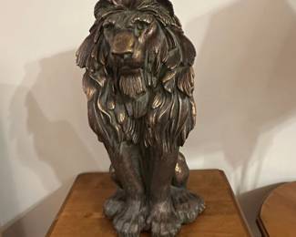 Bronze Sitting Lion Sculpture