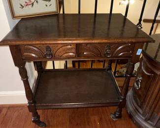 Antique Jacobean Style Oak Side Table