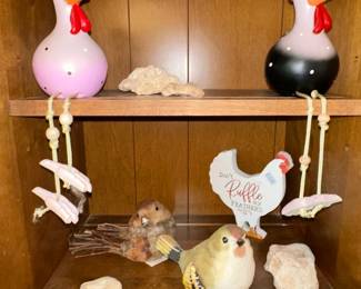Whimsical Chicken Bird Figurines