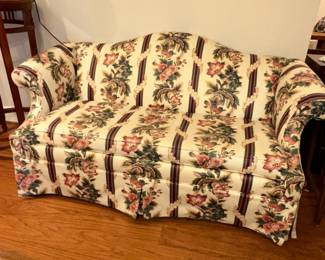 Vintage Floral Striped Loveseat Sofa