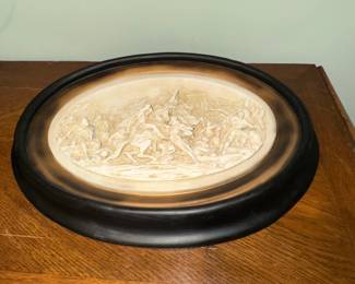 Oval Battle Scene Relief Plaque