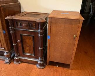 Victorian Walnut Nightstand Oak Mission Cabinet
