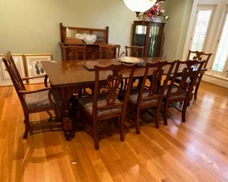Chippendale Style Oak Dining Set