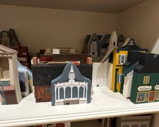 Collection of Cats Meow Village Wooden Buildings