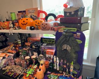 Halloween Assortment Pumpkins, Skeleton, Candy Bowls
