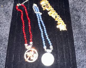 Beaded Necklaces Cardinal, Silver, Elephant Charms
