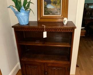 Antique Carved Oak Bookcase