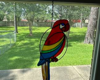Stained Glass Parrot Sun Catcher