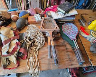 Vintage sports equipment.