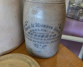 Amos & Morris Bros crock woodsfield ohio