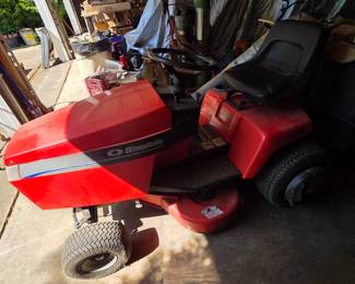 Simplicity riding lawn mower. With leaf collection system. Starts, runs, cuts grass!