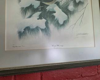 John Ruthven Signed Lithograph CEDAR WAXWINGS Limited Edition #74/600