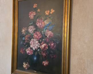 Gorgeous Flowers Oil on Canvas signed