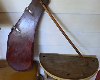 Antique wooden boat Ruder.