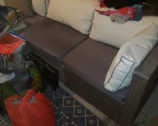 Outdoor sectional sofa seating with cushions