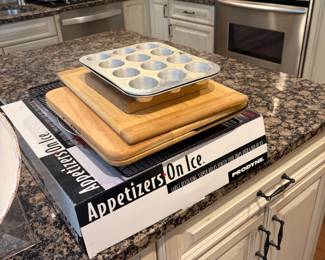 Cutting boards books and bakeware