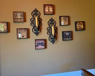 Pictures and candle wall display
