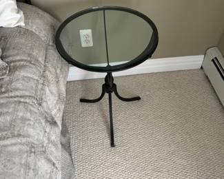 Glass and metal end table