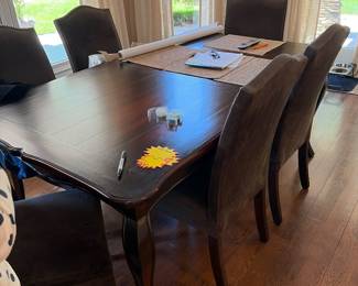Anthropologie table and very comfortable slipper chairs great condition